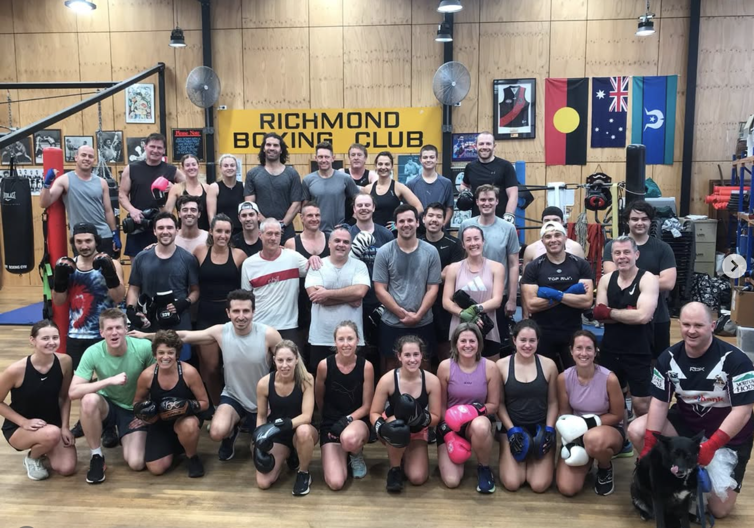 Members of Richmond Boxing Club together on the gym floor